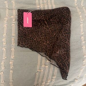Edikted Brown Leopard Print Crop Top